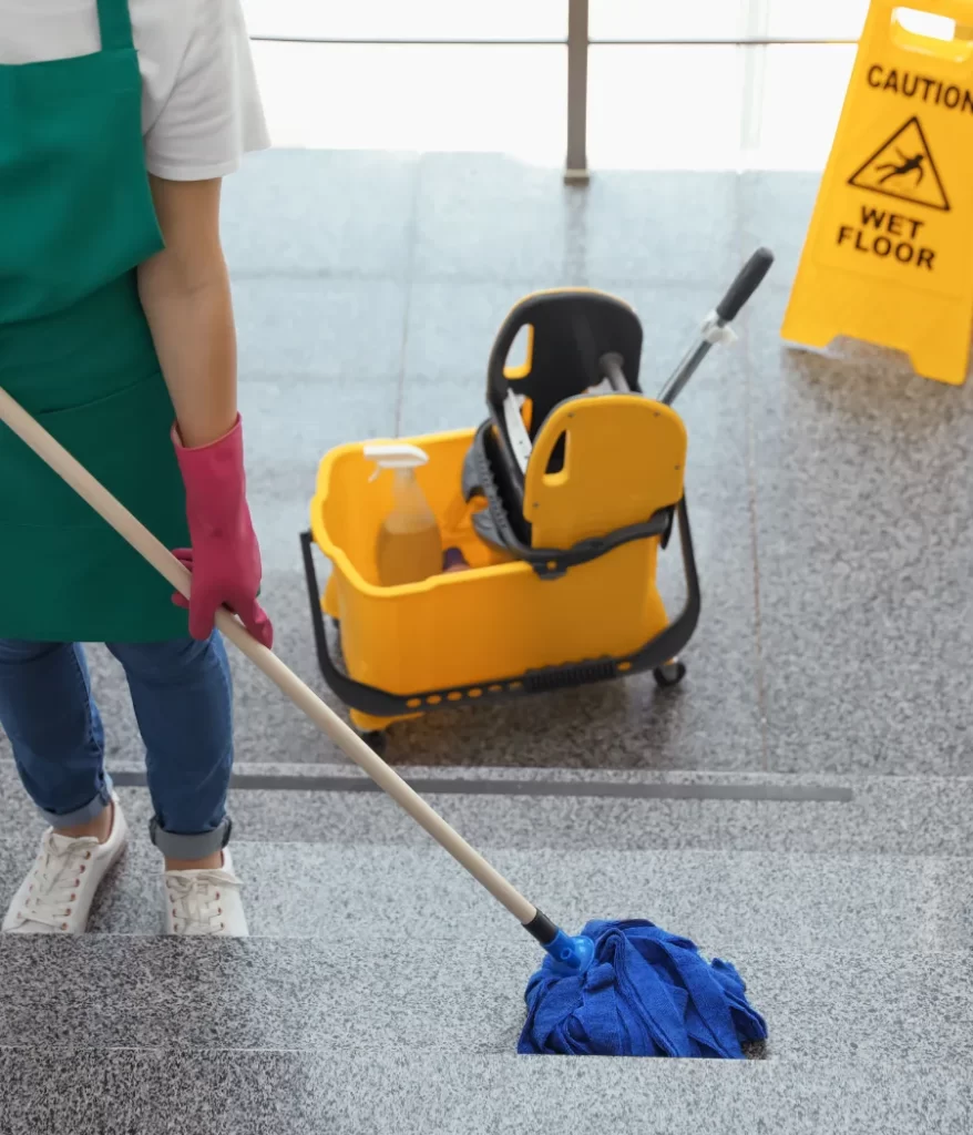 Safety floor cleaning